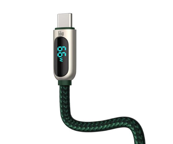 Кабель USB Data BASEUS Display USB to Type-C 66W 1 м Green - фото 5