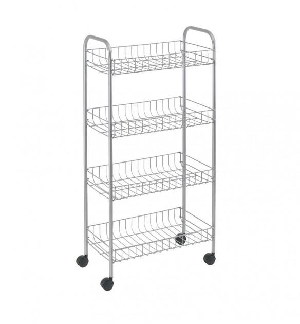 Этажерка METALTEX 4 уровня серебристая 83х41х23 см (938004)