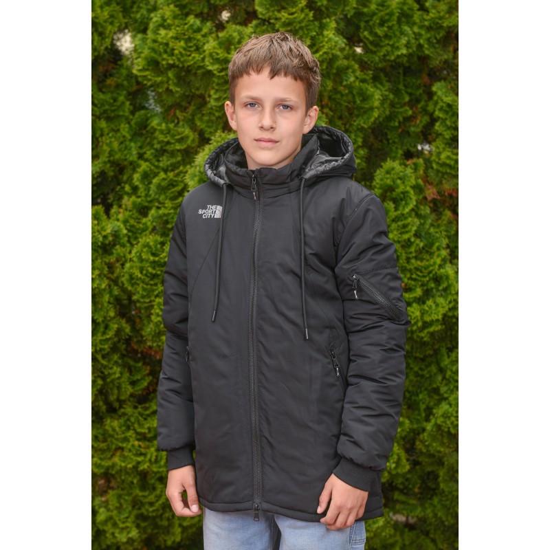 Парка детская осенняя на флисе 140 см Черный (2718012230) Парка детская осенняя на флисе 140 см Черный (2718012230)