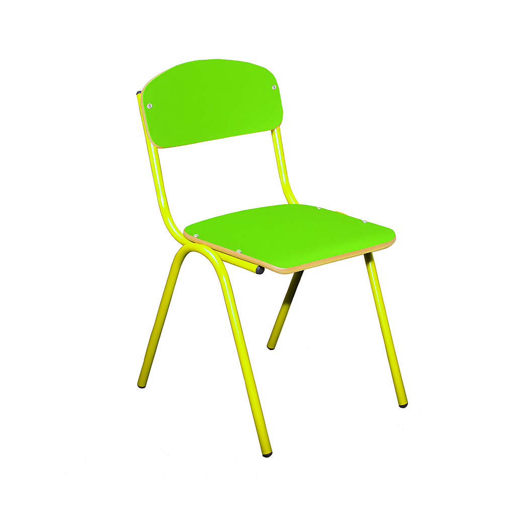 Стілець дитячий фанерний ISO з пластиковим покриттям HPL Жовтий/Салатовий (0242HPL_ЖСал)