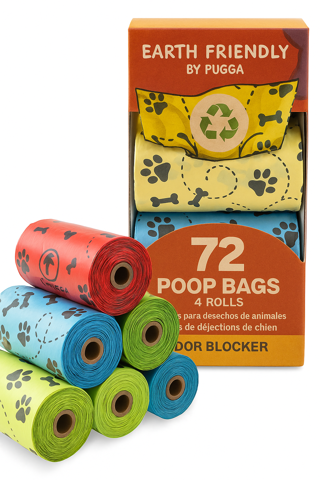 Эко-пакеты для уборки за собаками 72 пакета и диспенсер для пакетов - фото 4