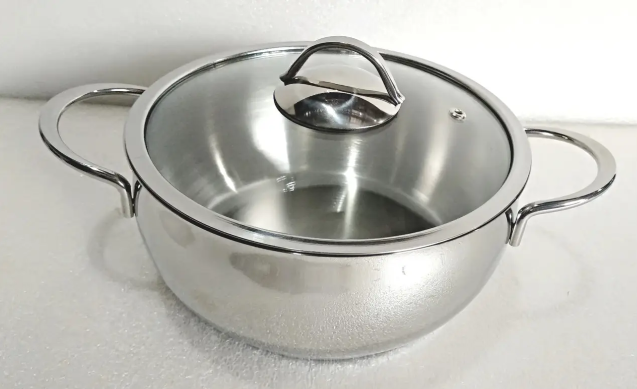 Каструля зі cкляною кришкою OMS з нержавіючої сталі для газу і індукціі 5,7 л (2060-5.7) - фото 5 Каструля зі cкляною кришкою OMS з нержавіючої сталі для газу і індукціі 5,7 л (2060-5.7) - фото 5