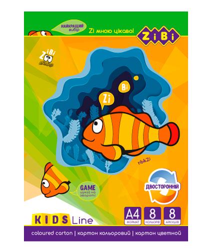 Картон кольоровий двосторонній ZiBi A4 8 аркушів 8 кольорів (ZB.1959) Картон кольоровий двосторонній ZiBi A4 8 аркушів 8 кольорів (ZB.1959)