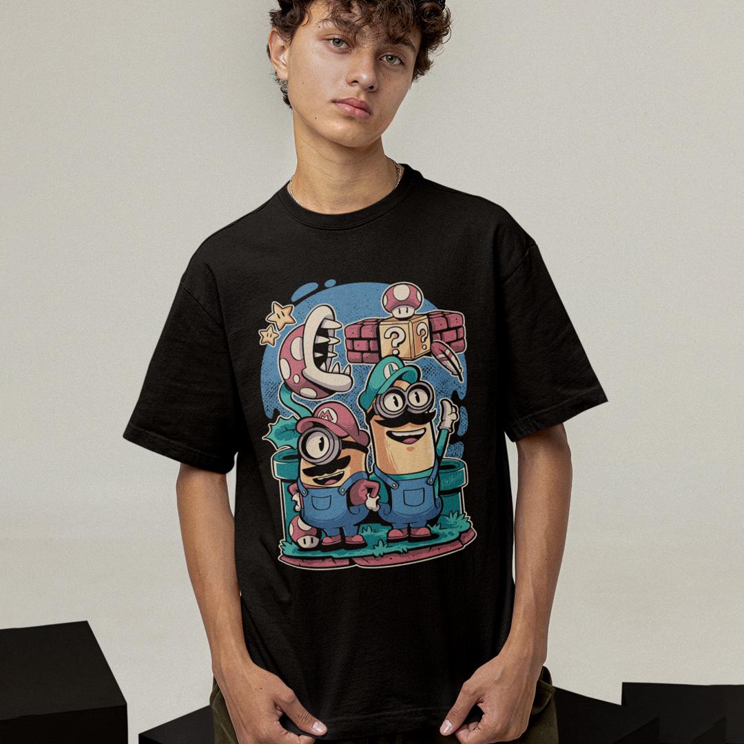 Футболка унисекс Minions Mario Bros 2XL Черный (32697719)