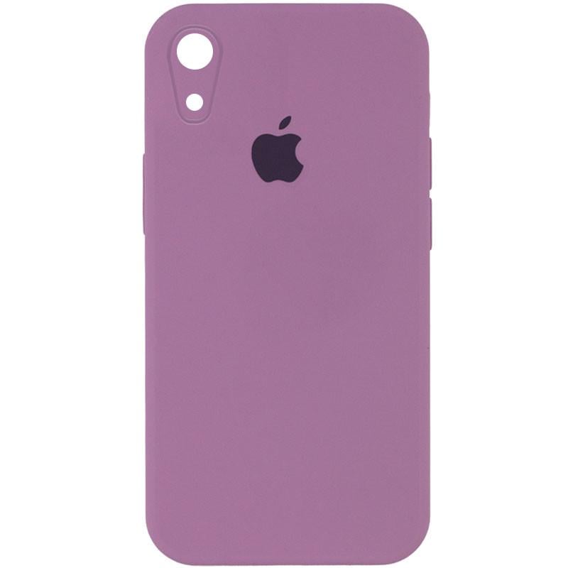 Протиударний чохол Silicone Case Square Full Camera Protective (AA) для Apple iPhone XR (6.1") Ліловий / Lilac Pride
