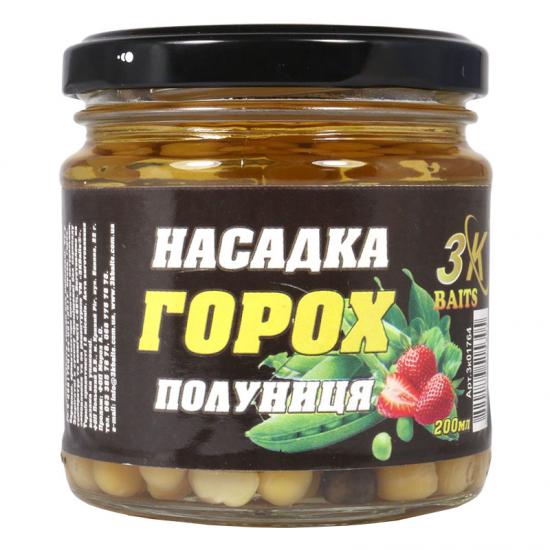 Насадка 3KBaits Premium Горох Полуниця 200 мл (3KB1667)