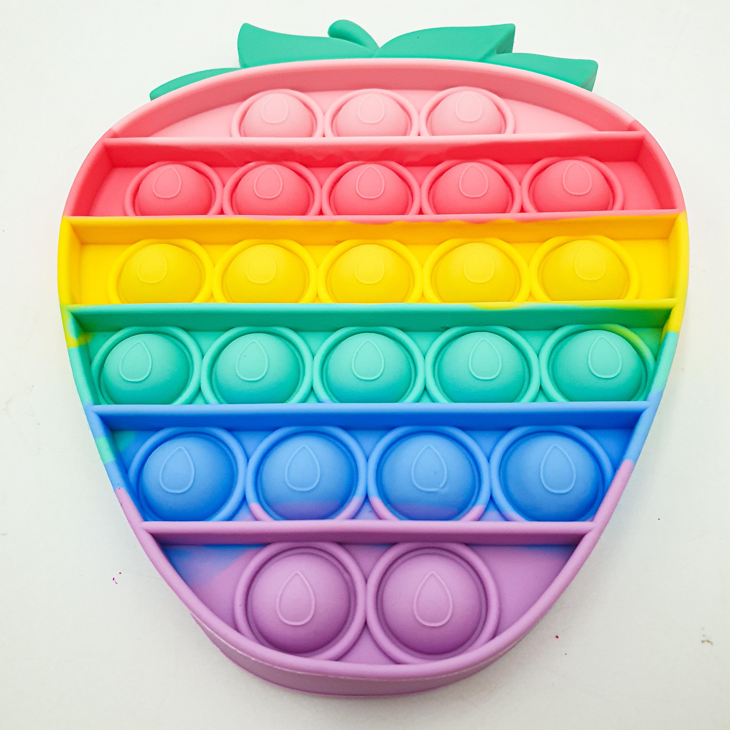 Бесконечная пупырка антистресс плотный UKC Pop It Fidget клубника Разноцветный Бесконечная пупырка антистресс плотный UKC Pop It Fidget клубника Разноцветный