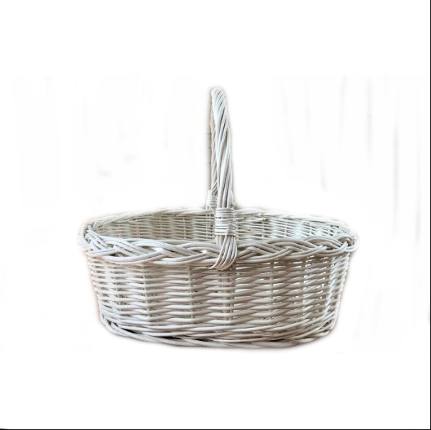 Корзина из лозы белая 32x25x25 см
