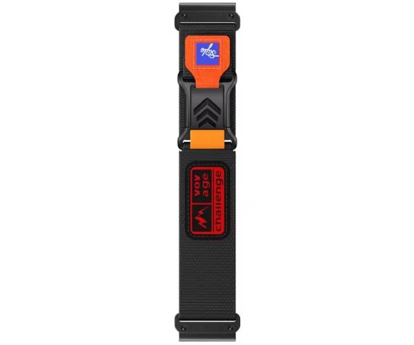 Ремешок Nylon Voyage Challenge для смарт-часов Garmin Descent G1/G2 22 мм Черный с оранжевым