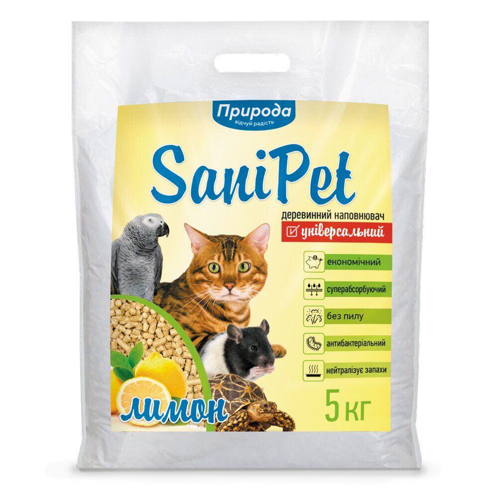 Наповнювач Природа Sani Pet деревний з з ароматомом лимона 5 кг (PR240792) Наповнювач Природа Sani Pet деревний з з ароматомом лимона 5 кг (PR240792)