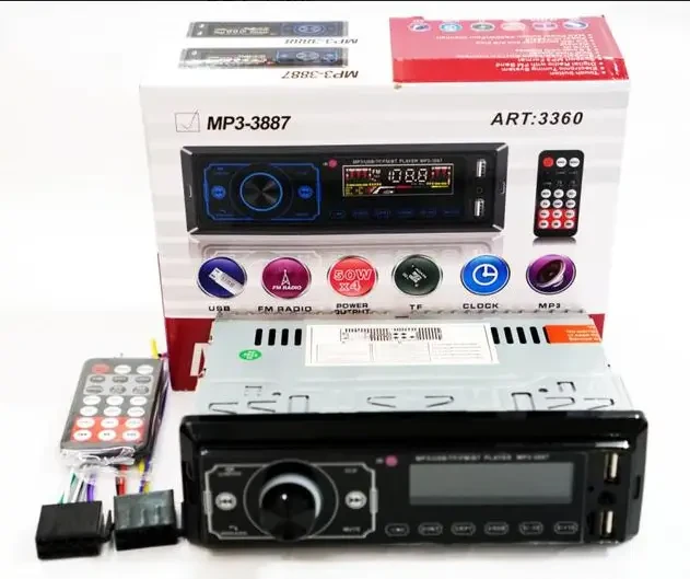 Автомагнітола 1DIN MP3-3887 ISO із сенсорним екраном та пультом в авто (3360) - фото 3