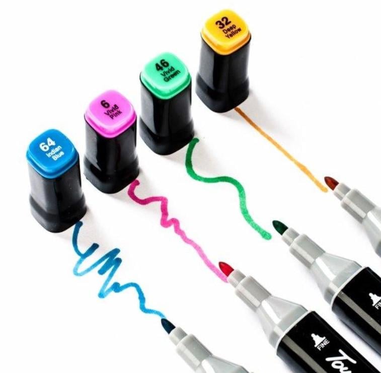 Набір скетч-маркерів двосторонні Kayfovo для малювання та скетчингу Touch Colors 168 шт. (28860) - фото 4 Набір скетч-маркерів двосторонні Kayfovo для малювання та скетчингу Touch Colors 168 шт. (28860) - фото 4