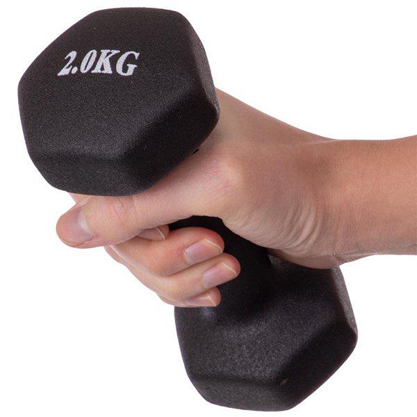 Гантелі для фітнесу TA-0001 2 кг Чорний (56508033) - фото 4 Гантелі для фітнесу TA-0001 2 кг Чорний (56508033) - фото 4