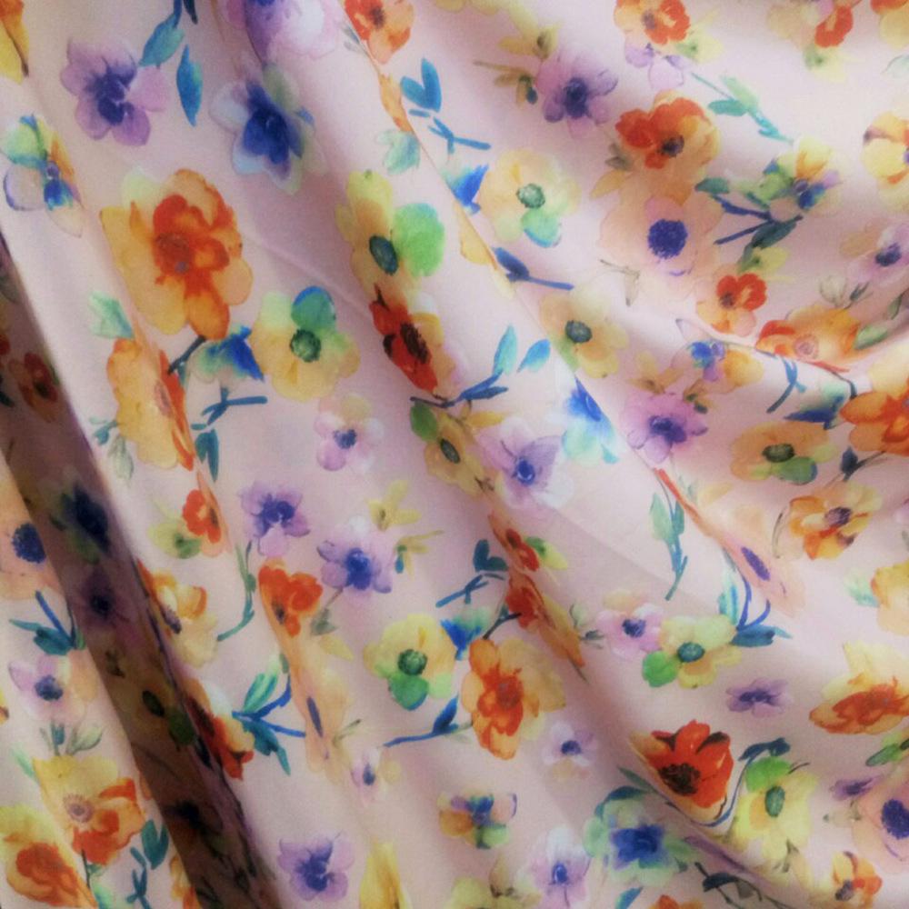 Ткань платная супер софт Цветочный V-173/1 Полевой цветок Пудровый (14818)