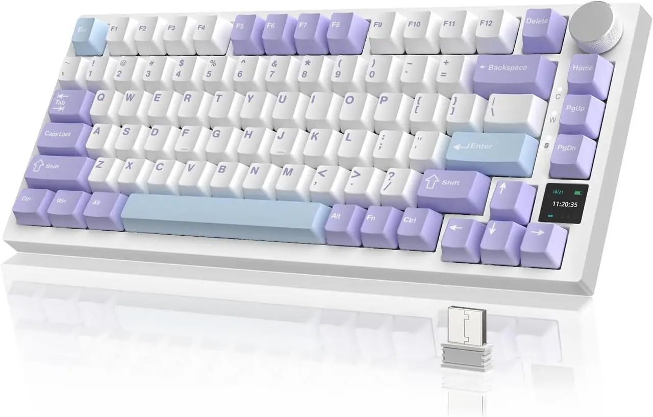 Клавиатура беспроводная AJAZZ AK 820 PRO на Gift Switches Purple/White-Blue