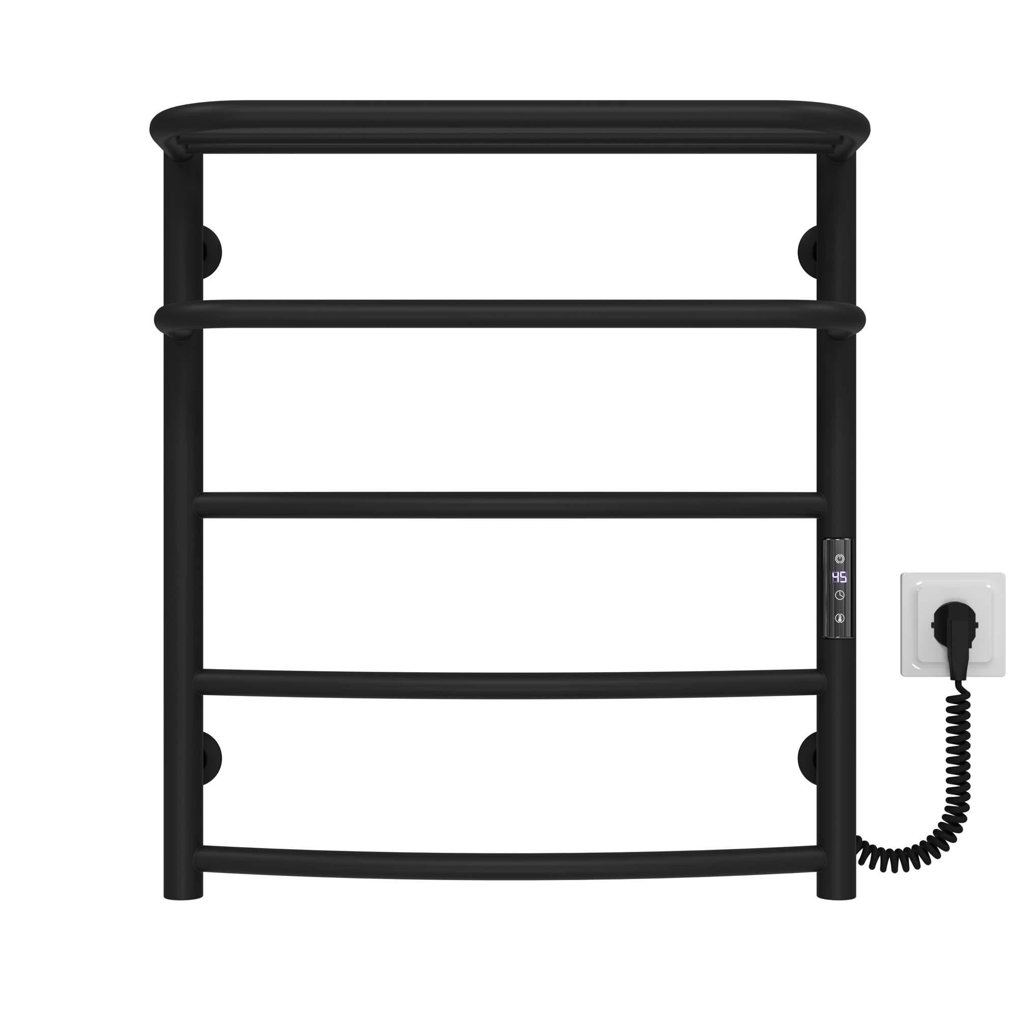 Полотенцесушитель электрический Deffi Отель П5 JD03 правое подключение нержавеющая сталь 400х600 мм Черный (C.OD.60.40.5.E.B.R.1)