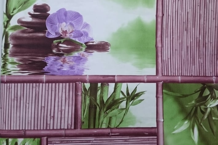 Обои на бумажной основе влагостойкие Шарм 108-05 Asia 0,53х10 м Терракотовый с цветком сирени (6348182d545099340e54bf70)