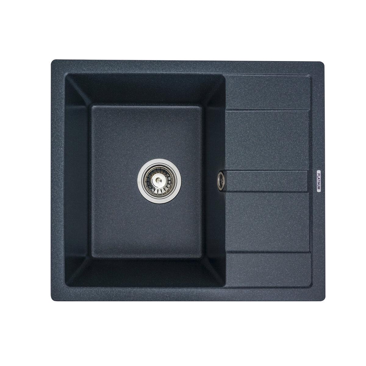 Мойка для кухни гранитная Platinum Aria 58x50 см Антрацит (3989)