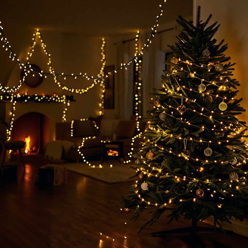 Гірлянда мережева новорічна нитка вулична Різдвяна фея 50 м 500 LED діодів IP 65 чорний дріт Жовте світло (CF500L50MBY) - фото 5 Гірлянда мережева новорічна нитка вулична Різдвяна фея 50 м 500 LED діодів IP 65 чорний дріт Жовте світло (CF500L50MBY) - фото 5