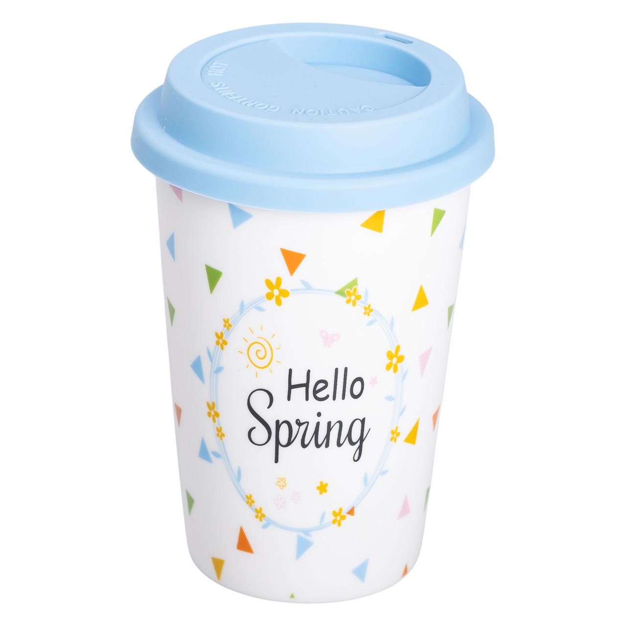 Стакан керамический с силиконовой крышкой 420 мл Белый с зеленым (RX-N240546HS) - фото 4 Стакан керамический с силиконовой крышкой 420 мл Белый с зеленым (RX-N240546HS) - фото 4