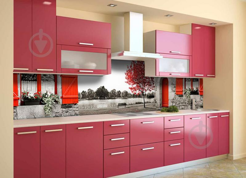 Скинали на кухню Zatarga «Красные Акценты» 650х2500 мм виниловая 3Д наклейка кухонный фартук самоклеящаяся Z180491/1