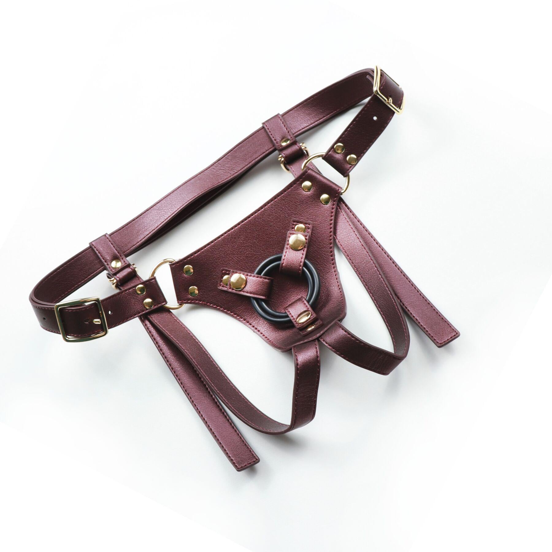 Трусики для страпона Strap-On-Me Harness Generous One штучна шкіра Синій (SX0673)