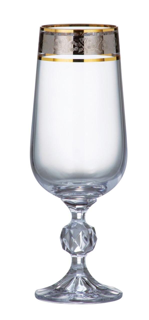Набір келихів для шампанського Bohemia Claudia Gold 180 мл 6 шт. (40149/43249/180)