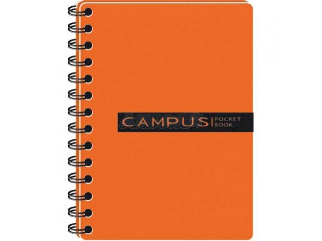 Блокнот ОФОРТ В6 Campus Pocketbook на спирали 120 л. Оранжевый (РВ63120-810)