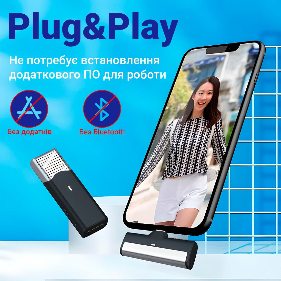Микрофон беспроводной петличный Savetek P35 Lightning для iPhone/iPad с зарядным кейсом до 20 м - фото 5