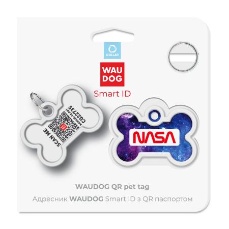 Адресник для собак Waudog Smart ID Nasa21 c QR паспортом металлический 40x28 мм (00000006708) - фото 2