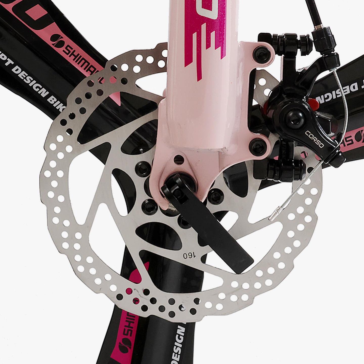 Велосипед горный подростковый алюминиевый Corso Evolution 24" литые диски рама 11" Розовый - фото 4 Велосипед горный подростковый алюминиевый Corso Evolution 24" литые диски рама 11" Розовый - фото 4