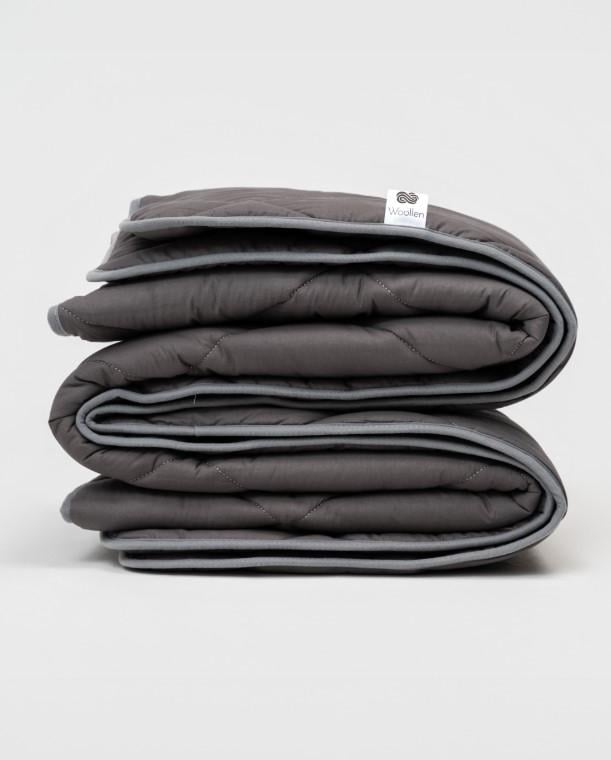 Одеяло из овечьей шерсти мериносов MERINO всесезонное поплин 140х200 см Графитовый (HLZ246PG) - фото 2