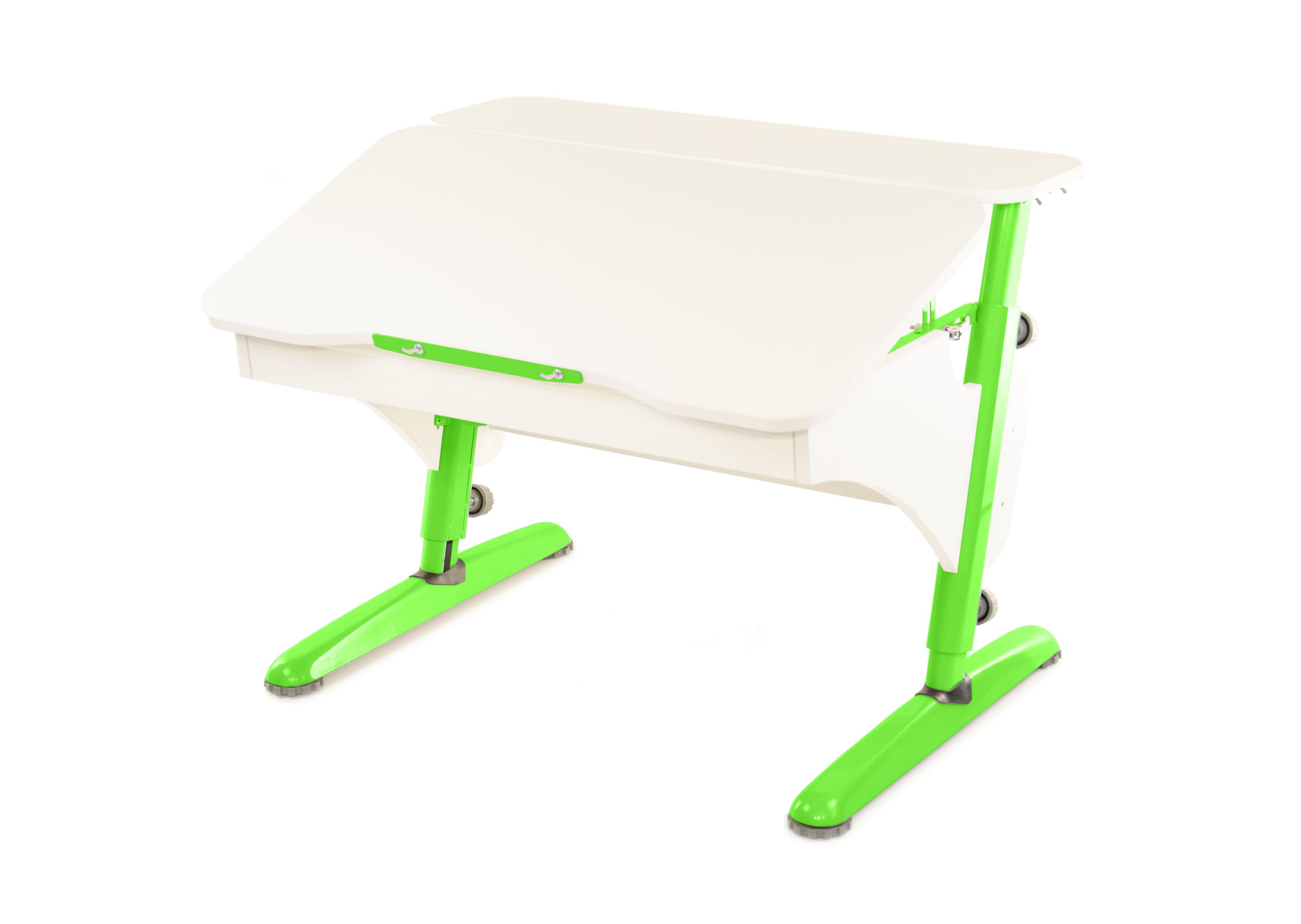Парта детская Pondi Эргономик Белый/Зеленый