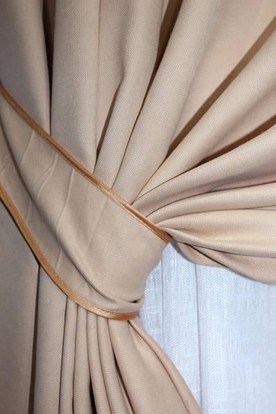 Комплект штор Petek микровелюр 1,5х2,7 м 2 шт. Бежевый - фото 3