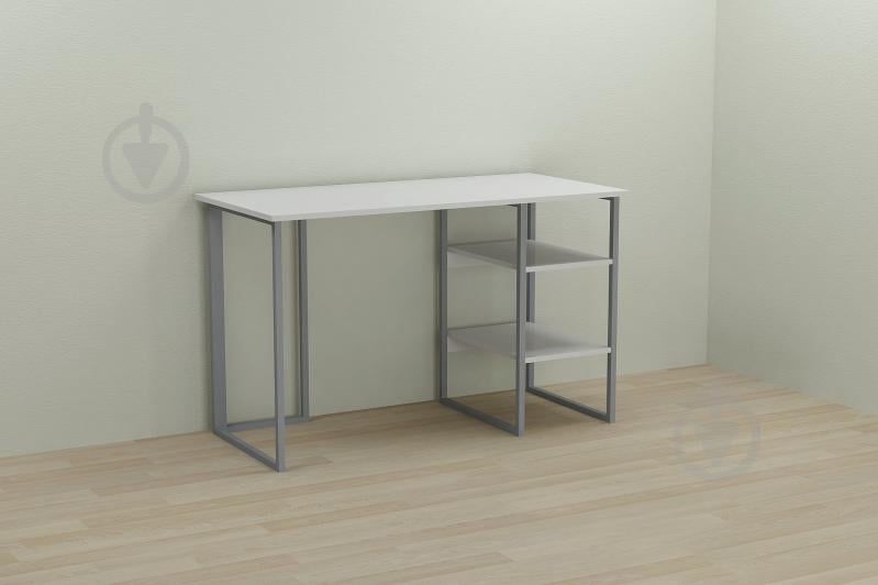 Компьютерный стол Ferrum-decor Кевин 75x140x70 серый ДСП Белое 16мм