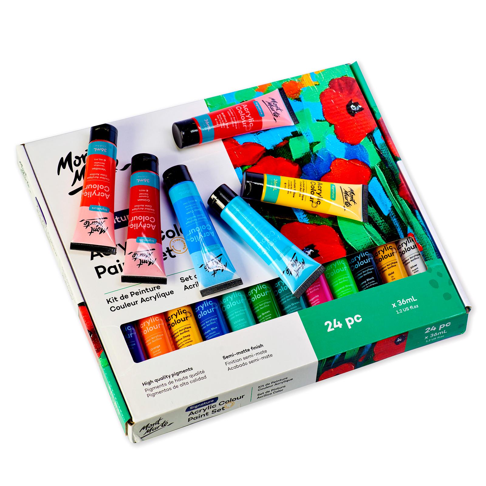 Краски акриловые для рисования Mont Marte Acrylic Color Paint Set Signature 24pc 36 мл Разноцветный - фото 2