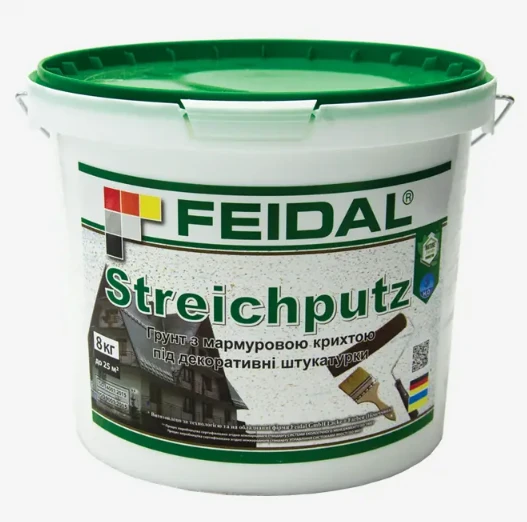 Грунт с мраморной крошкой под декоративные штукатурки Feidal Streichputz 8 кг (2028273650)