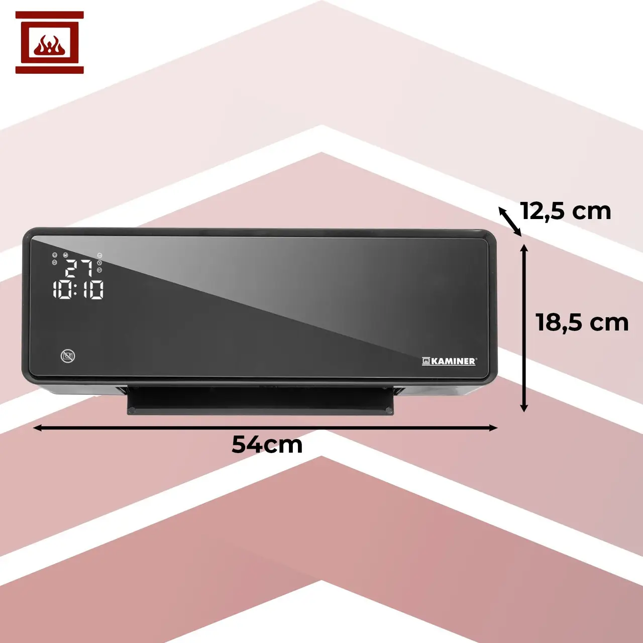 Нагрівач-повітряна завіса KAMINER 26399 Wi-Fi настінний пульт ДК 2000 Вт Black (26399) - фото 3