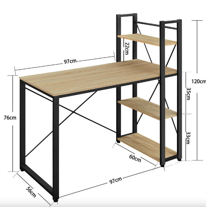 Компьютерный стол с боковыми полками Leobert Devoko Loft Натуральный (4648) - фото 3 Компьютерный стол с боковыми полками Leobert Devoko Loft Натуральный (4648) - фото 3
