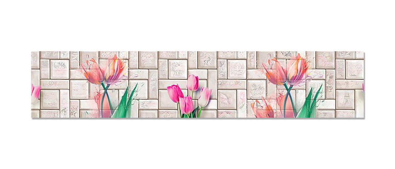 Наклейка виниловая на кухню Zatarga/Тюльпаны Плитка 600х3000 мм (1274515448)