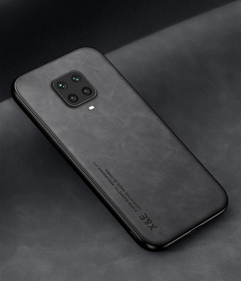 Кожаный чехол XnE Xiaomi Redmi Note 9S с металлической вставкой Black (34286-2B)