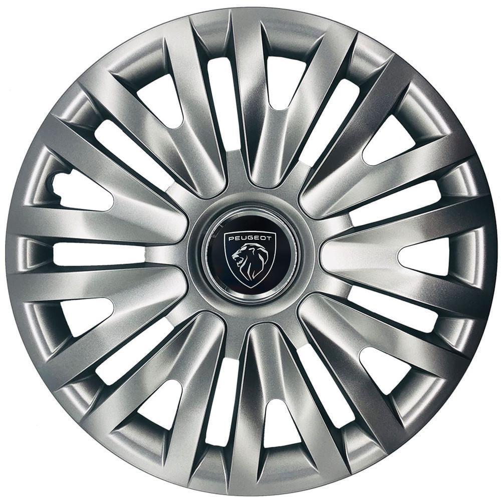 Колпаки SJS 103 с логотипом Peugeot NEW 4 шт. R13 Серебряный (2789080517)