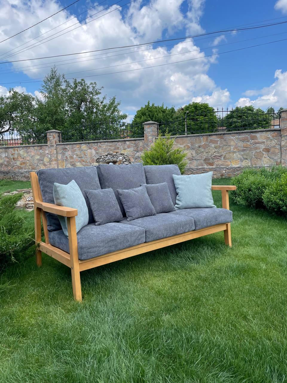 Комплект садових меблів диван/стіл/2 крісла Сірий (11003) - фото 8 Комплект садових меблів диван/стіл/2 крісла Сірий (11003) - фото 8