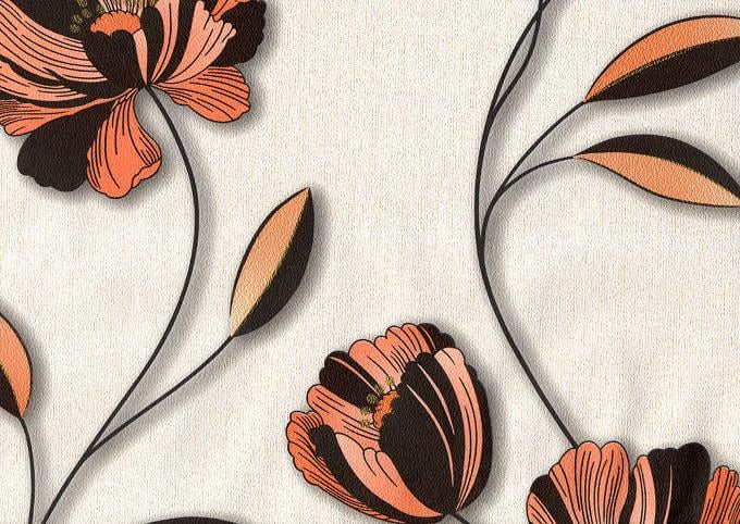 Обои тисненные Эксклюзив Люкс на бумажной основе 0,53х10,05 м Персиковый (044-09)