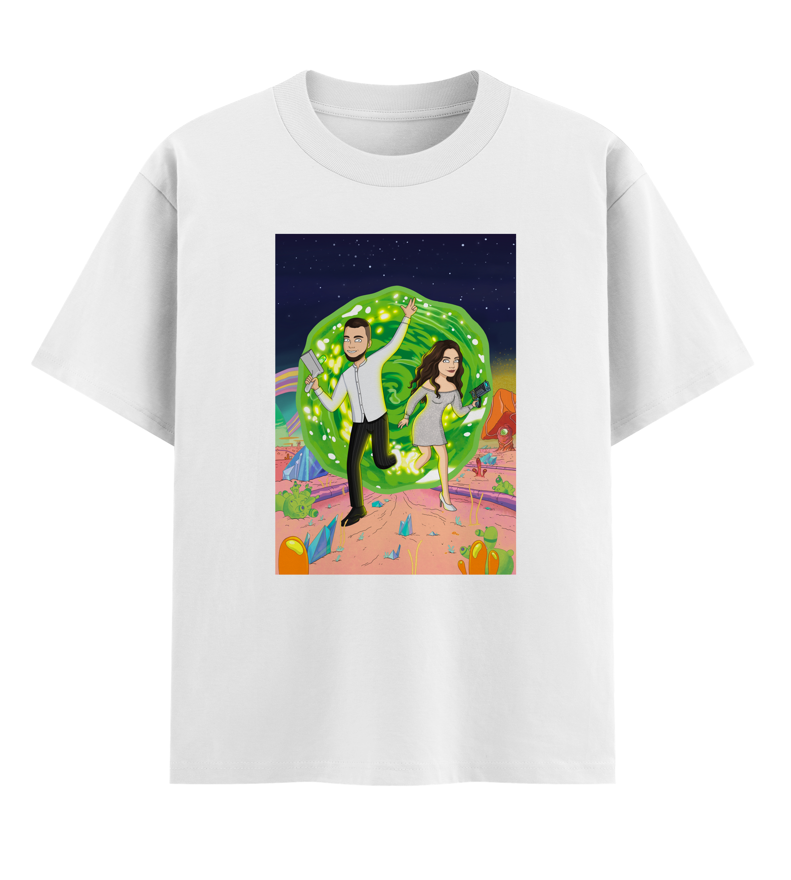 Футболка оверсайз Ponty Shop з вашим фото Рік і Морті M Білий (946341018962)