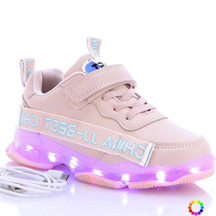 Кроссовки с LED-подсветкой и зарядкой USB Jong Golf N10156-8 р. 34 Розовый