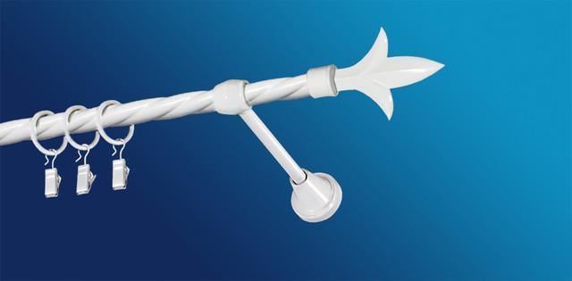 Карниз для шторы Plastidea Лилия металлический витой одинарный с прищепками D 16 мм 160 см Белый