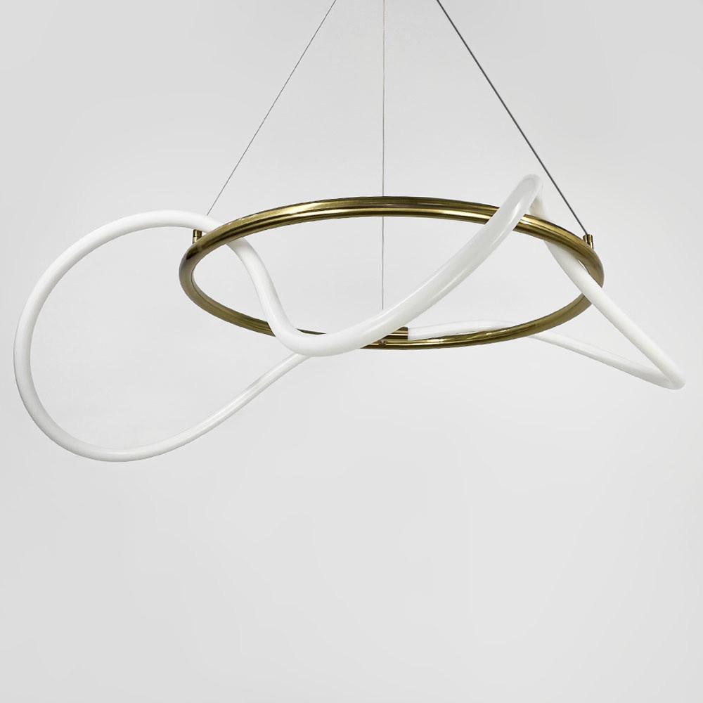 Люстра кільцева з гнучкою Led стрічкою d 85 см кільце 60 см Латунь (y 410-600 ab) - фото 4 Люстра кільцева з гнучкою Led стрічкою d 85 см кільце 60 см Латунь (y 410-600 ab) - фото 4