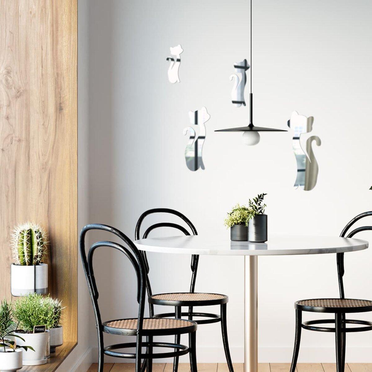 Декор дзеркальний акриловий самоклеючий Котики 4 шт. Сріблястий (SW-00002494) - фото 5 Декор дзеркальний акриловий самоклеючий Котики 4 шт. Сріблястий (SW-00002494) - фото 5