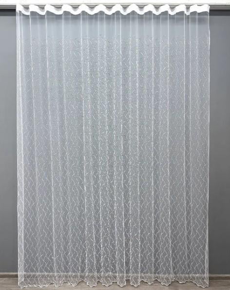 Тюль фатин с вышивкой и люрексом Белый (1576т)